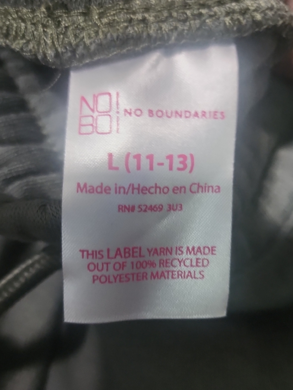 No Boundaries Olive Pants Draw String Leg L